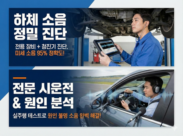 정비사가 차량 하부를 점검하는 모습